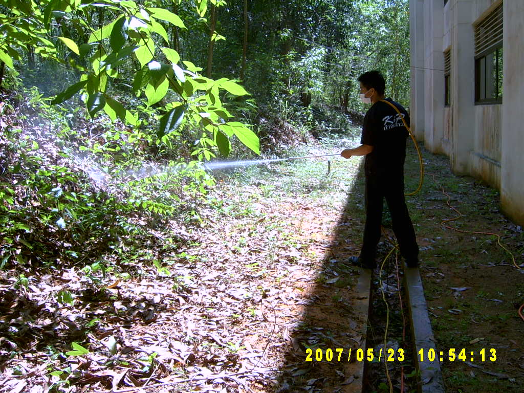 การฉีดพรมน้ำยาภายนอกอาคาร